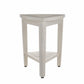 Compact Teak Corner Shower Stool With Shelf In Whitewash Finish