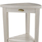 Compact Teak Corner Shower Stool With Shelf In Whitewash Finish