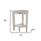Compact Teak Corner Shower Stool With Shelf In Whitewash Finish