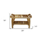 29" Teak Rectangular Shower Outdoor Bench With Handles In Natural Finish