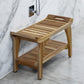 29" Teak Rectangular Shower Outdoor Bench With Handles In Natural Finish
