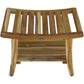Contemporary Teak Shower Bench With Shelf In Natural Finish