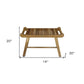 Rectangular Teak Shower Bench With Handles In Natural Finish