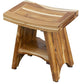 Compact Curvilinear Teak Shower Outdoor Bench With Shelf In Natural Finish