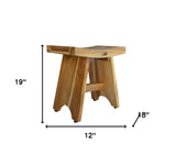 18" Natural Teak Rectangular Shower Bench