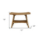24" Natural Teak Rectangular Shower Bench With Shelf