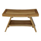 Rectangular Teak Shower Stool Or Bench With Shelf In Natural Finish