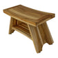 Rectangular Teak Shower Stool Or Bench With Shelf In Natural Finish