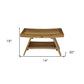 Rectangular Teak Shower Stool Or Bench With Shelf In Natural Finish