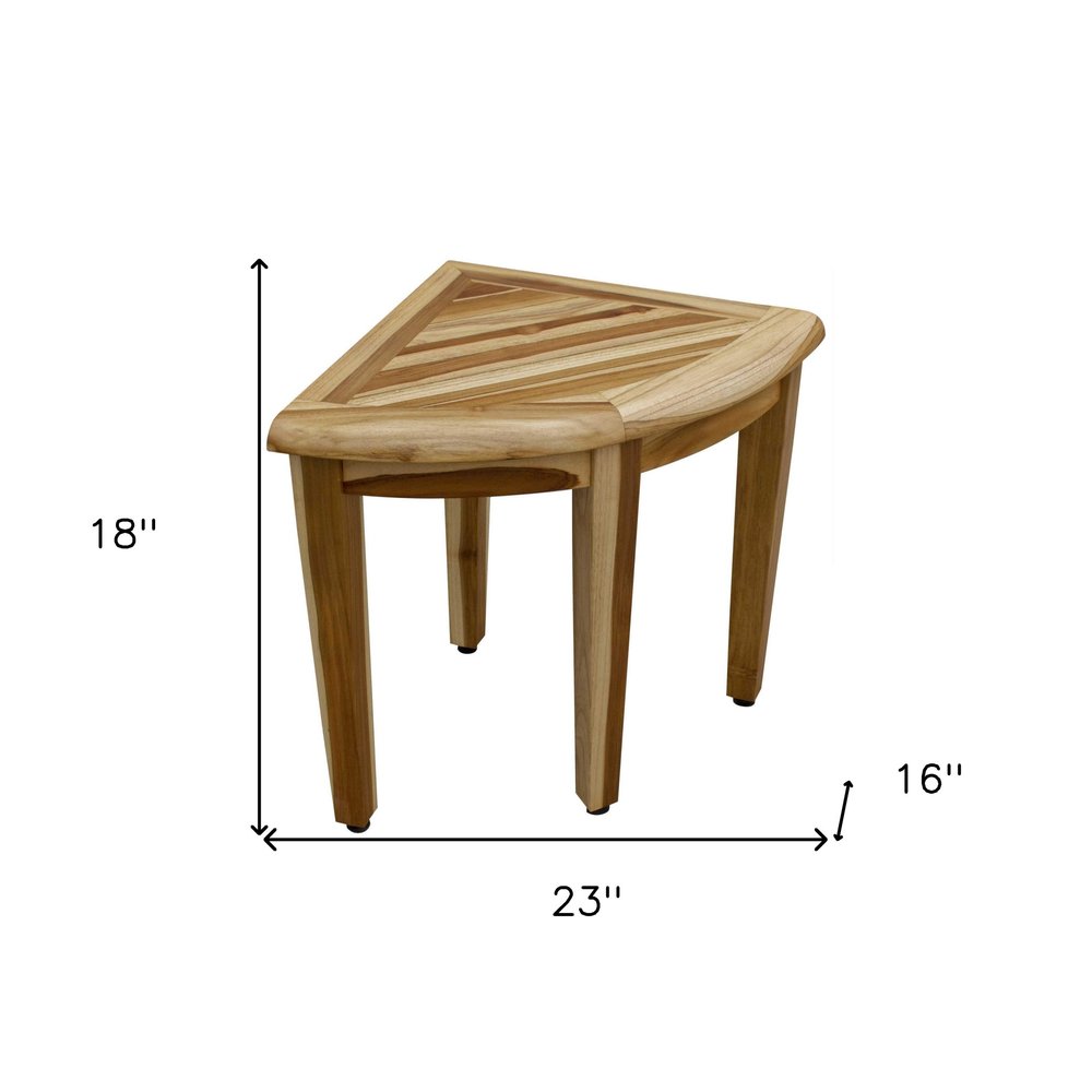 23" Natural Teak Corner Shower Bench