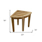 23" Natural Teak Corner Shower Bench