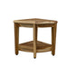 22" Natural Teak Corner Shower Bench With Shelf