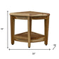 22" Natural Teak Corner Shower Bench With Shelf