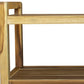 35" Natural Teak Rectangular Shower Bench With Shelf