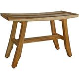 28" Natural Teak Rectangular Shower Bench