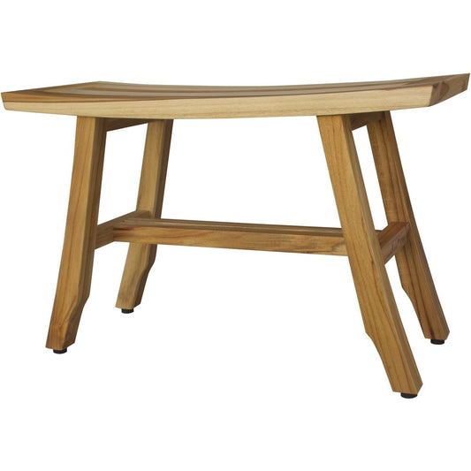 28" Natural Teak Rectangular Shower Bench
