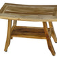 18" X 24" Natural Teak Rectangular Shower Bench With Shelf