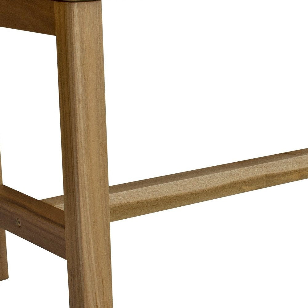 Compact Rectangular Teak Shower Outdoor Bench In Natural Finish