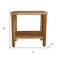 18" Contemporary Teak Shower Stool Or Bench With Shelf In Natural Finish
