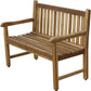 26" Natural Teak Solid Wood Garden Bench