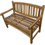 26" Natural Teak Solid Wood Garden Bench