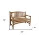 26" Natural Teak Solid Wood Garden Bench