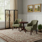 67" Brown Solid Wood Folding Three Panel Screen Room Divider