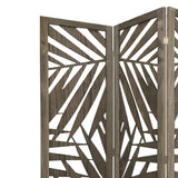 67" Gray Solid Wood Panel Screen Room Divider