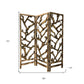 72" Brown Solid Wood Folding Three Panel Screen Room Divider