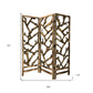 72" Brown Solid Wood Folding Three Panel Screen Room Divider