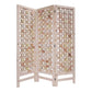72" Pink Solid Wood Folding Three Panel Screen Room Divider