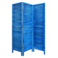 67" Light Blue Folding Three Panel Screen Room Divider