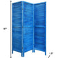 67" Light Blue Folding Three Panel Screen Room Divider