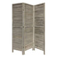 67" Gray Folding Three Panel Screen Room Divider