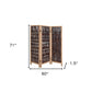 71" Brown Solid Wood Folding Three Panel Screen Room Divider