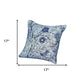Set Of 4 17" Jacquard Leaf Throw Pillow Cover In Blue