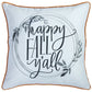 Set of Four 18" Black And White Happy Fall You All Text Fabric Throw Pillow Covers