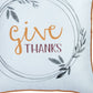 Set of Four 18" Orange and White Give Thanks Thanksgiving Fabric Throw Pillow Covers