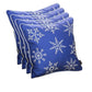 Set Of 4 18" Christmas Snowflakes Throw Pillow Cover In Blue