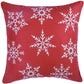 Set Of Four Red 18" Christmas Snowflakes Throw Pillow Covers
