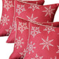 Set Of Four Red 18" Christmas Snowflakes Throw Pillow Covers
