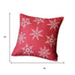 Set Of Four Red 18" Christmas Snowflakes Throw Pillow Covers