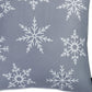 Set of Four 18" Gray Christmas Snowflakes Fabric Throw Pillow Covers