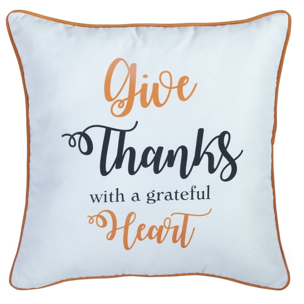 Set of Four 18" White Orange And Black Fabric Throw Pillow Covers