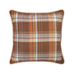 Set of Four 18" Brown Orange And White Fabric Throw Pillow Covers