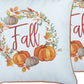 Set of Four 18" Brown Orange And White Fabric Throw Pillow Covers