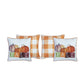 Set of Four 18" Orange And White Fabric Throw Pillow Covers
