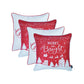 Set of Four 18" Red and White Fabrc Throw Pillow Covers