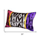 Set Of 4 Purple And Pink Ikat Design Lumbar Pillow Covers