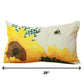 Set Of 4 20" Sunflower Bee Lumbar Pillow Cover In Multicolor